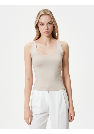 Koton Askılı Atlet Basic U Yaka Slim Fit Bej 4sak10013ek 4SAK10013EK050 Ekru