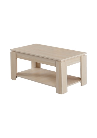 Shelf Orta Sehpa Açık Meşe / Raflı Dikdörtgen Orta Sehpa