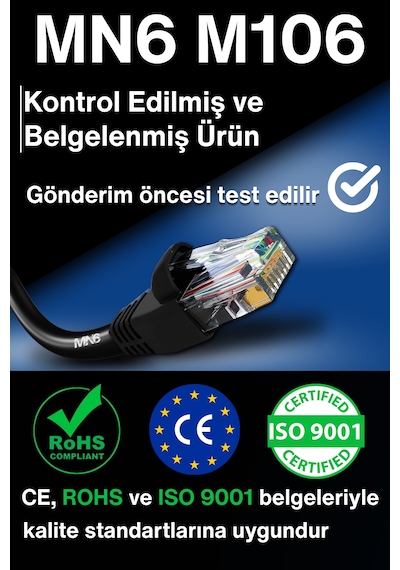 Mn6 M106 Cat6 Utp 0.50mm İletken Ethernet Kablosu 305 Metre, Dış Mekan Uv Korumalı Çift Katmanlı Pe+pvc İnternet Kablosu 305 M