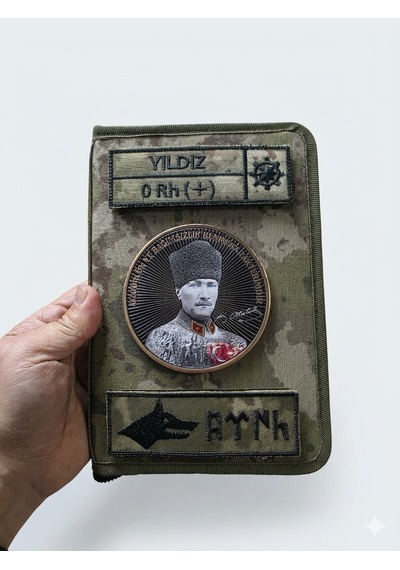 Göktürkçe Türk Kurt İsimlik - Kamuflaj Ajanda Uyumlu - 4cm X 12 Cm Çok Renkli