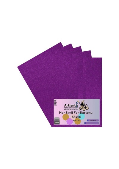 Simli Fon Kartonu 35X50 5 Adet Artlantis Simli Fon Kartonu 35x50