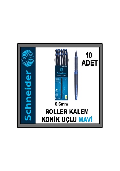 One Business 0,6 Mm Roller Imza Kalemi Mavi 10 Adet