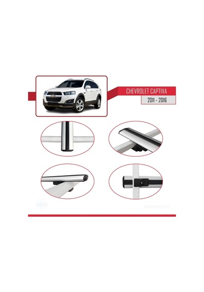 Chevrolet Captiva 2011-2016 Arası İle Uyumlu Basic Model Ara Atkı Tavan Barı Gri 3 Adet