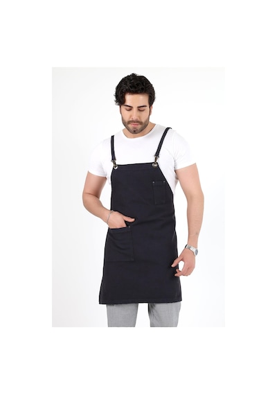 Barista Askılı Önlük Tek Cepli - Füme-12782 Füme