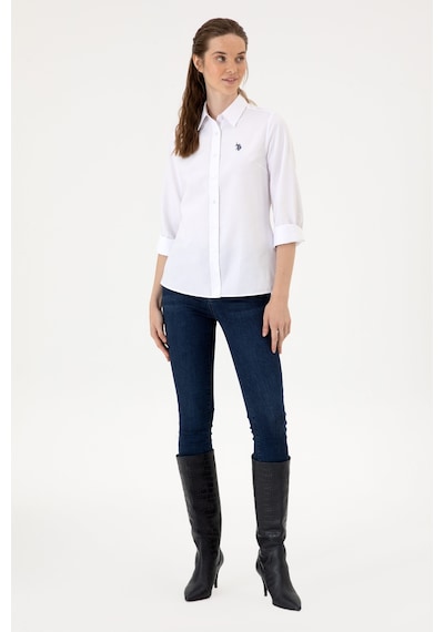 U.S. Polo Assn. Kadın Beyaz Uzun Kollu Basic Gömlek 50316711-VR013