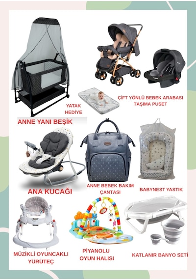 Turhanbebe Bebeğinizin Tüm İhtiyaçları Lüx Bebek Çeyiz Seti Noansünal Babynest - Siyah
