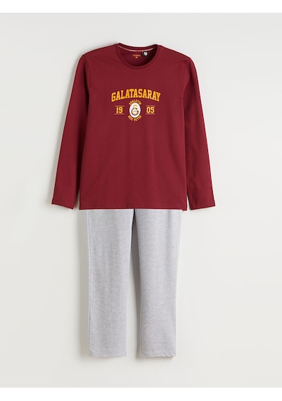 Lc Waikiki Lc Waıkıkı Kırmızı Galatasaray Baskılı Erkek Pijama Takımı