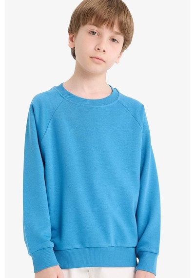 Defacto Erkek Çocuk Bisiklet Yaka Basic Düz Sweatshirt E8415a825aube278 Mavi