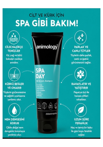 Animology Spa Day Skin & Coat Cildi Ve Kürkü Besleyici Ve Tüy Yapısını Onarıcı Köpek Şampuanı 250 Ml