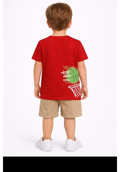 Yale Kids 3-8 Yaş Erkek Çocuk Tişört Kırmızı