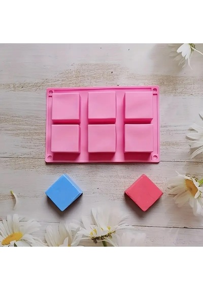 Sabun Kalıbı & Kek Kalıbı Silikon Kalıp 5x5cm Kırmızı