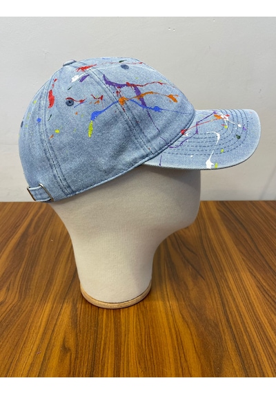 Jean Denim Kot Kumaş Vintage Unisex Cap Şapka Lacivert - Mavi