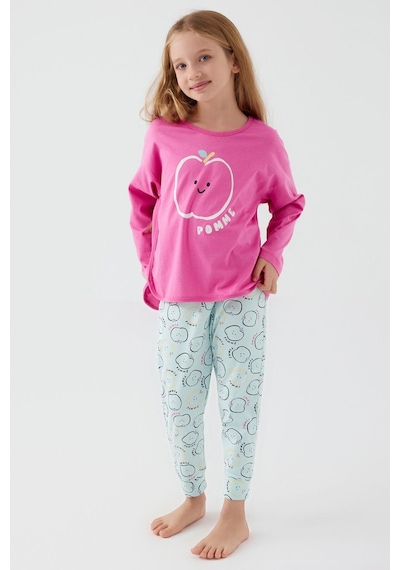 Roly Poly 3063 Pomme Apple Kız Çocuk Uzun Kol Pijama Takım Fuşya