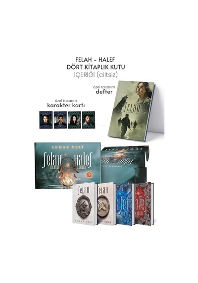 Halef Ve Felah 4 Kitaplık Hediyeli Özel Kutu Ciltsiz