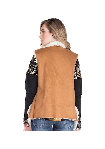Cipo & Baxx Ww108 İçi Kürklü Cepli Kolsuz Camel Kadın Salaş Çok Renkli