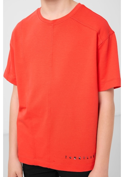 Tommylife Fiesta Pamuklu Yumuşak Dokulu Oversize Basic Erkek Çocuk T-shirt - 11297 Kırmızı