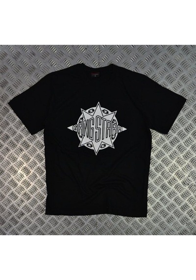 Stoned&Fame Unisex Siyah Gangsta Baskılı T-shirt SIYAH