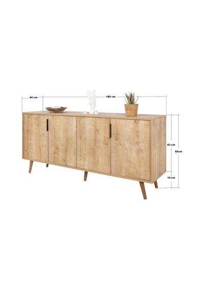 4814 Sırma 180 Cm Ahşap Ayaklı , Metal Kulplu Konsol , Safir , Oturma Odası , Salon Safir