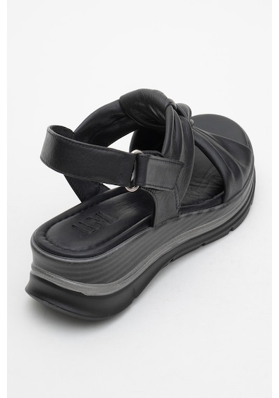 Luvishoes Luvi Shoes Oara Siyah Cilt Hakiki Deri Kadın Sandalet Siyah Deri