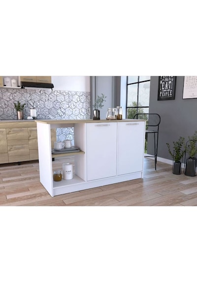 Kumsal Mutfak Adası - Beyaz-120 Cm Beyaz