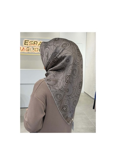 Aker Monogram Desen 2026 %100 Saf İpek Sura Eşarp 334 334