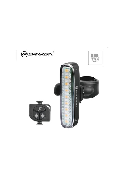 Bike Sky Brıvıga - Lw-beam50 Pro 50 Lümen Kablosuz Kumandalı Dönüş Sinyali Fren Sensörlü, 8 Kırmızı + 9 Sarı Siyah