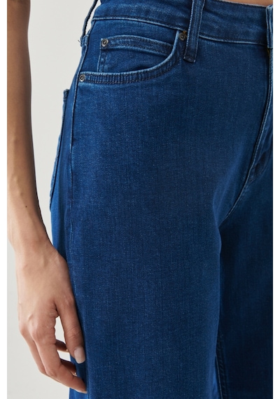 Lee Wide Leg Fit Yüksek Bel Geniş Paça Esnek Jean Kot Pantolon L31ZPDUE Koyu Mavi