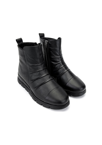 Tamer Tanca Kadın Hakiki Deri Siyah Deri Casual Bot 1071 D5752 Bn Bot Sk24-25 Sıyah Dr Siyah