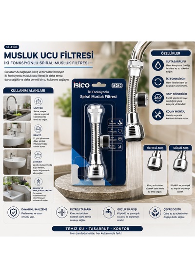 Musluk Ucu Filtresi 2 Fonksiyonlu 360 Dönebilen 16-19mm Diğer