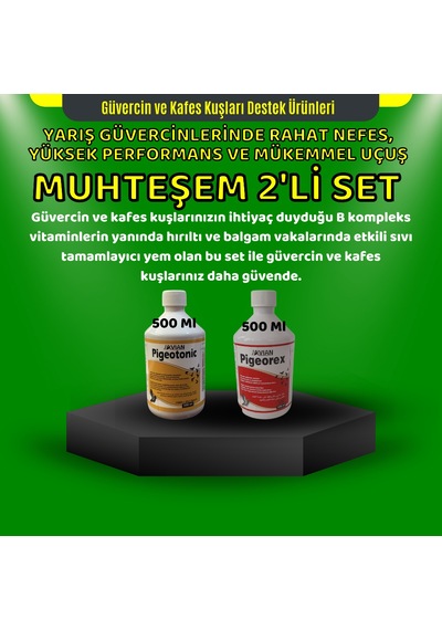 Royal Güvercin Ve Kafes Kuşları İçin Muhteşem İkili Set Pigeotonic Pigeorex 500 ML