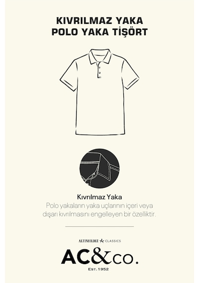 AC&Co / Altınyıldız Classics Erkek Acık Mavı Slim Fit Dar Kesim %100 Pamuk Polo Yaka Tişört Acık Mavı