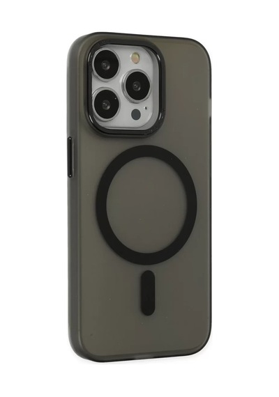 Newface Apple İphone 15 Pro Kılıf Lodos Magneticsafe Mat Kapak - Siyah Gri
