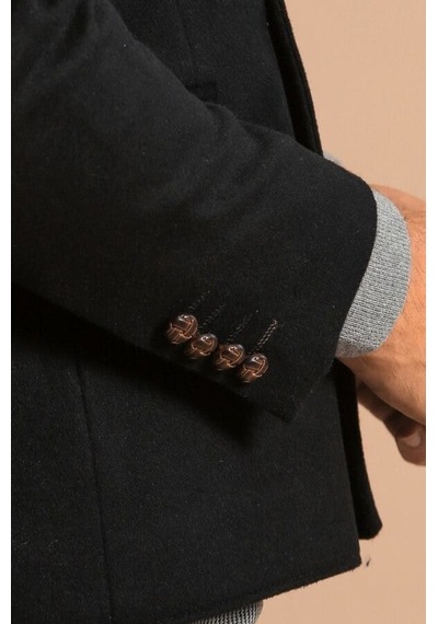 Wessi Kruvaze Slimfit Siyah Ceket Siyah