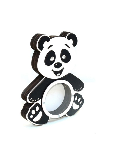 Panda Ahşap Dekoratif Kumbara 27 Cm Siyah