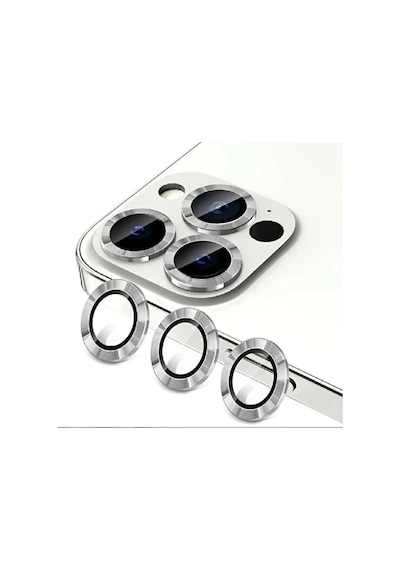 Apple Uyumlu iPhone 13 Pro-13 Pro Max Silver Lens Koruyucu Cam Silver