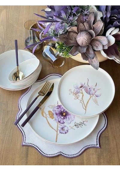 Yemek Takımı Modern Violet 24 Parça 6 Kişilik Renkli