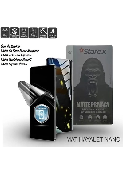 Xiaomi Mi Note 3 Uyumlu Nano Ekran Koruyucu Matte Hayalet - Full Arka Kaplama 360 Koruma Starex
