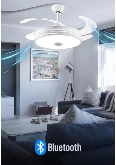 Mutlusan Aydınlatmalı Tavan Vantilatörü Bluetoothlu + Kumandalı