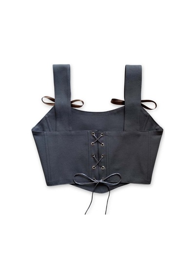 L'aura Corset Paisley Desenli Çift Taraflı Bayan Korse Büstiyer Çok Renkli