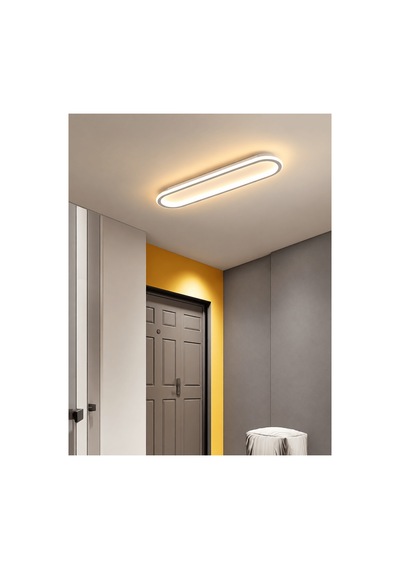 Beyaz 60x16cm Oval Avize 6500k Soğuk Beyaz Led Tavan Lambası