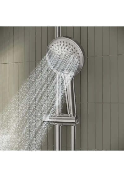 VitrA Aquaheat Bliss 240 A47205 2f Termostatik Duş Sistemi, Krom Krom