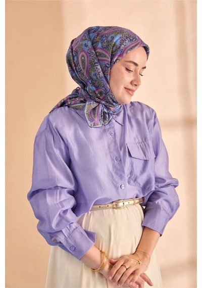 Silk Home Yaz Esintisi Eşarp 150002-02 Mavi, Mor, Erguvan, Yeşil