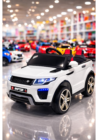 Bebemango Raptor Gt 12v Uzaktan Kumandalı Akülü Çocuk Arabası Çift Motorlu Led Farlı Beyaz