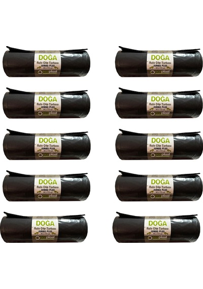 Ecoplast Jumbo Boy Siyah Çöp Torbası Poşeti 700 G 90 L 80 x 110 CM 10 x 10'lu