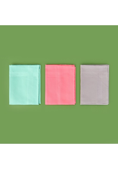Premium 3'lü Mikrofiber Temizlik Bezi - Renkli Çok Renkli