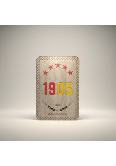 Galatasaray 1905 Şampiyonluk Ahşap Tablo Duvar Dekoru 27x19 Cm Özel Tasarım Taraftar Hediyesi 1