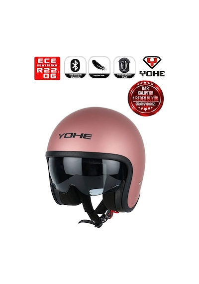 Yohe Motosiklet Kaskı 880-matt-rose-gold Çok Renkli