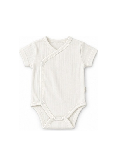 Zekids Bebek Yarım Kollu Kruvaze Çıtçıtlı Body-17510 Beyaz