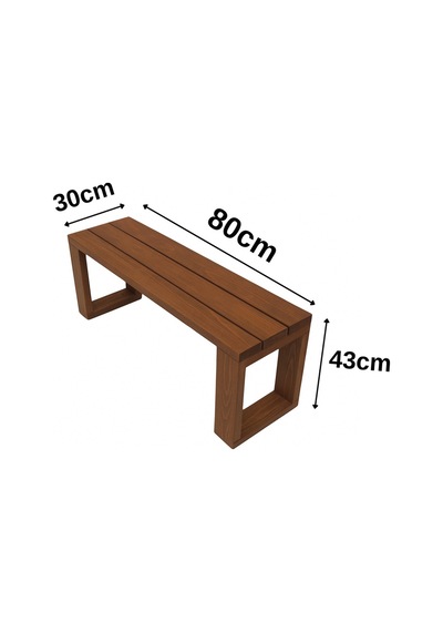 El Yapımı Ahşap Bank 80x30x43 Cm Masif Ahşap Oturma Bankı, Dekoratif Dış & İç Mekan Kullanımı Kahverengi
