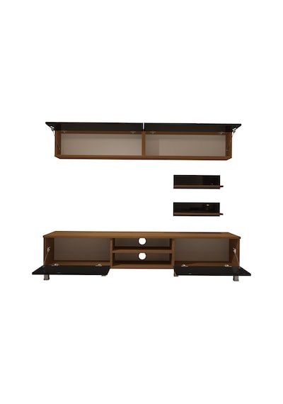 Decoraktiv Eko 5 Mdf Dvd Krom Ayaklı Tv Ünitesi Tv Sehpası Ceviz - Siyah